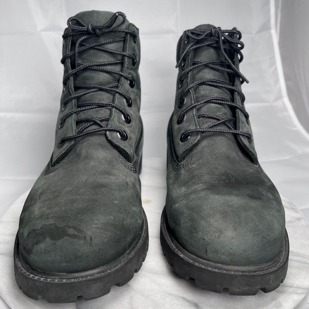 Timberland Boots Boys Junior Size 6 Premium NuBuck Leather Gree - Picture 6 of 10